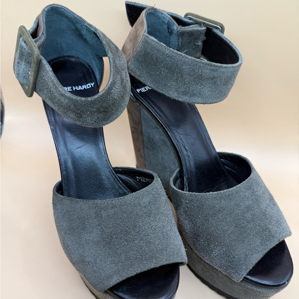Pierre Hardy Women's Gray Suede Platform Sandals